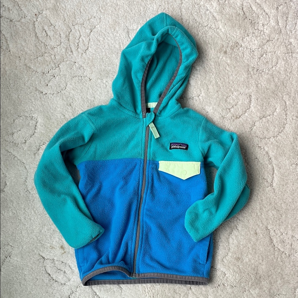 Patagonia Kids' Teal and Blue Zip-Up Hoodie